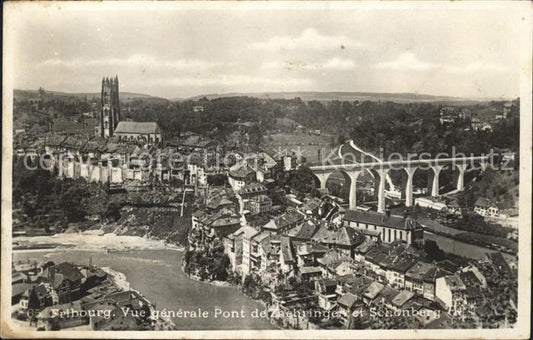 11774114 Fribourg FR Vue générale Étang de Zaehringen et Schonberg Fribourg