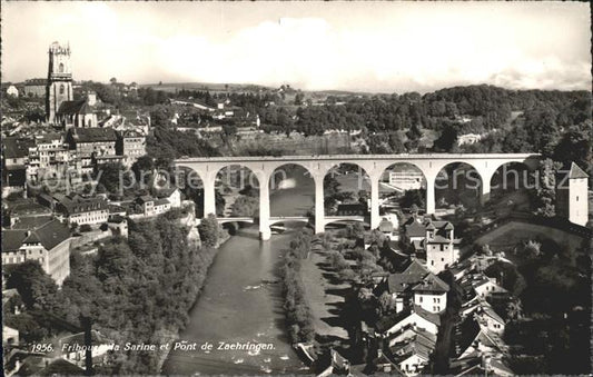 11774117 Fribourg FR La Sarine et Pont de Zaehringen Fribourg