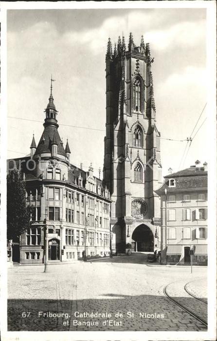 11774126 Fribourg FR Cathédrale St Nicolas et Banque d'Etat Fribourg