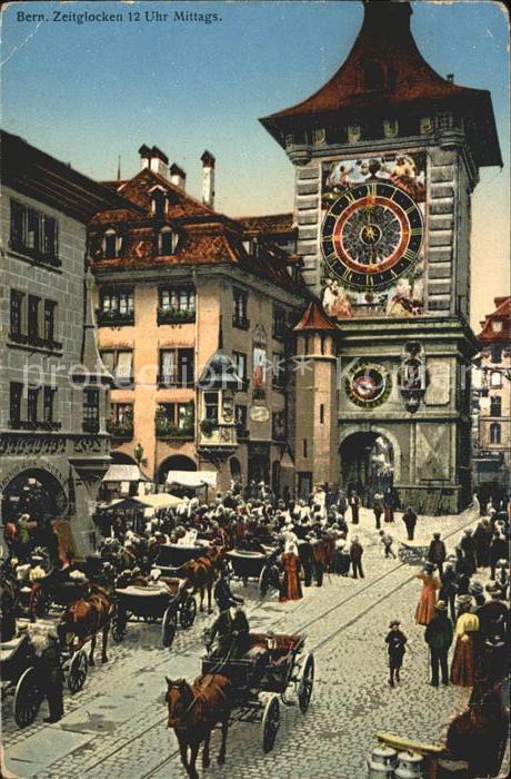 11774209 Bern BE Zeitglockenturm 12 Uhr Mittags Menschenansammlung Bern