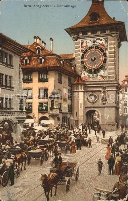 11774210 Bern BE Zeitglockenturm 12 Uhr Mittags Menschenansammlung Bern