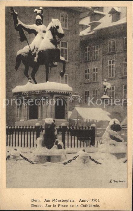 11774423 Bern BE Monument équestre sur la Muensterplatz Berne