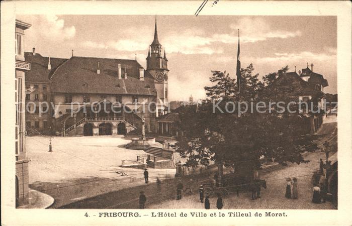 11755761 Fribourg FR Hôtel de Ville et le Tilleul de Morat Fribourg