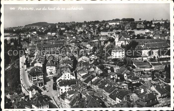 11755770 Fribourg FR Vue du haut de sa cathedrale Fribourg