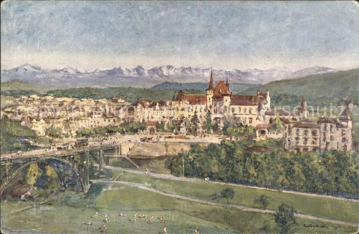 11756188 Bern BE Kirchenfeldbruecke avec Alpes Bern BE