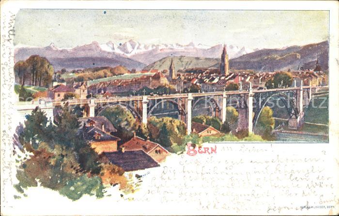 11756262 Bern BE Panorama avec carte d'artiste du viaduc Bern BE