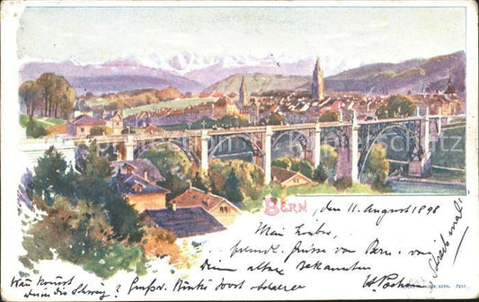 11756264 Bern BE Panorama avec carte d'artiste du viaduc Bern BE