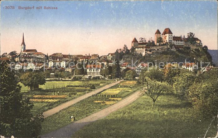 11756352 Burgdorf Bern mit Schloss und Kirche Burgdorf Bern