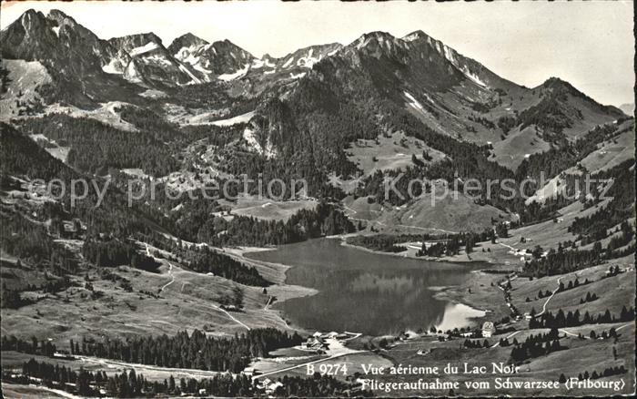 11757057 Lac Noir Schwarzsee FR Hotel Restaurant Gypsera Fliegeraufnahme Fribour