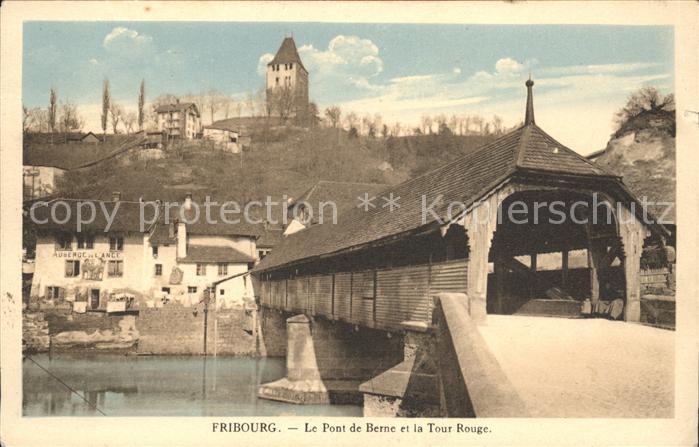 11757121 Fribourg FR Le Pont de Berne et la Tour Rouge Fribourg