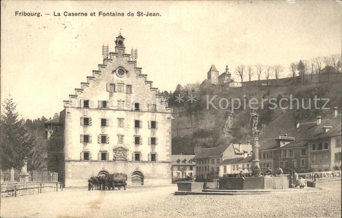 11757129 Fribourg FR La Caserne et Fontaine de St Jean Fribourg