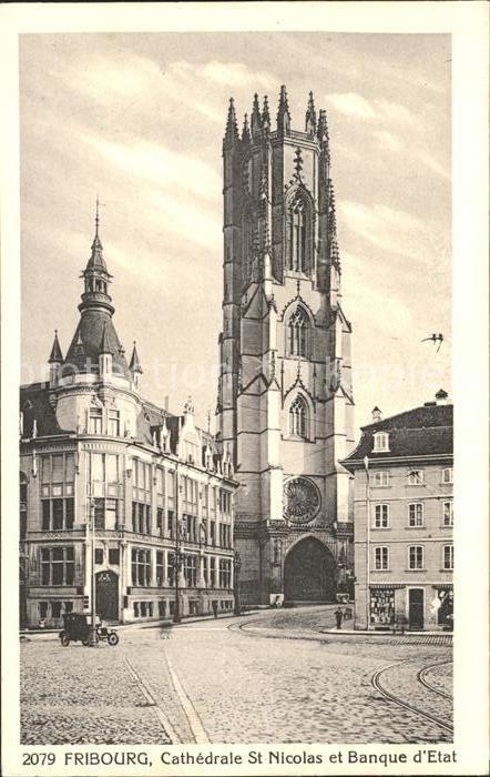 11757153 Fribourg FR Cathédrale St Nicolas et Banque d'Etat Fribourg