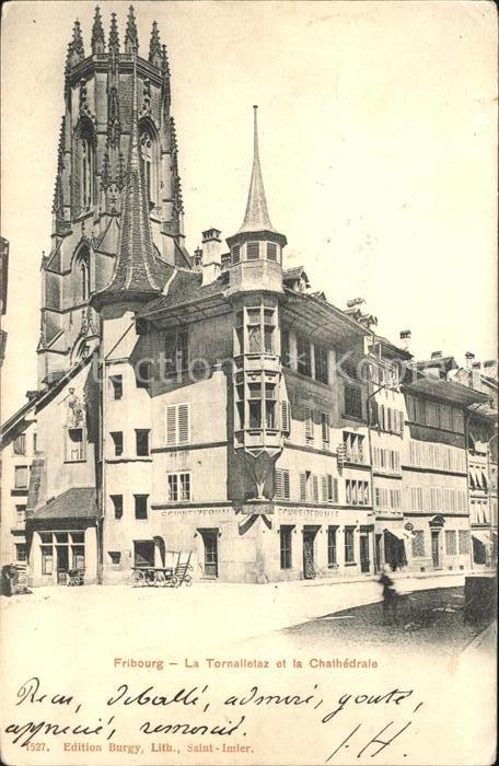 11757160 Fribourg FR La Tournalletaz et la Cathédrale Fribourg