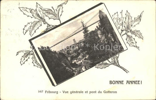 11757217 Fribourg FR Vue générale et pont du Gotteron Fribourg