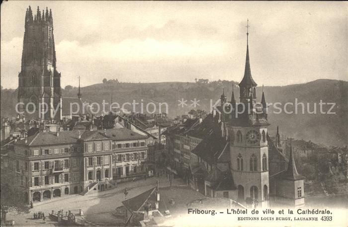 11757223 Fribourg FR Hôtel de Ville et la Cathédrale Fribourg