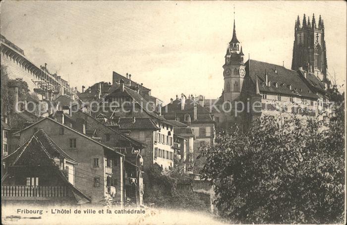 11757280 Fribourg FR Hôtel de la ville et la Cathédrale Fribourg