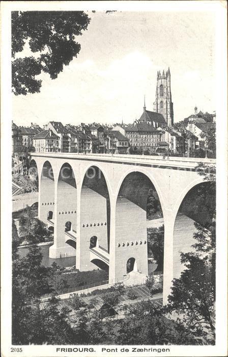 11757321 Fribourg FR Pont de Zaehringen Cathédrale Fribourg