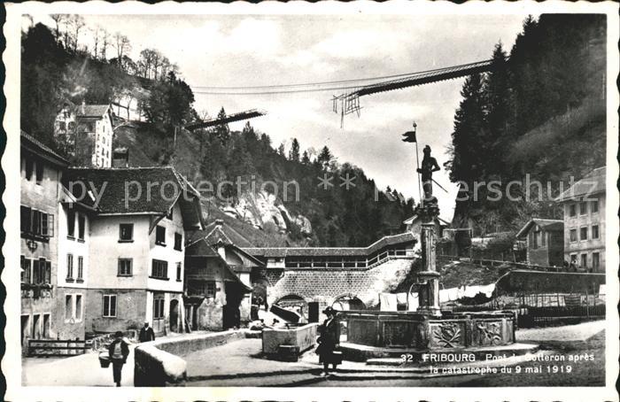 11757345 Fribourg FR Pont de Gotteron après la catastrophe du 9 mai 1919 Fribour