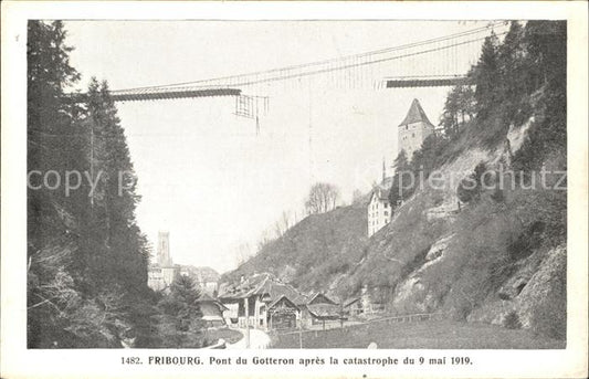 11757401 Fribourg FR Pont du Gotteron après la catastrophe du 9 mai 1919 Fribourg