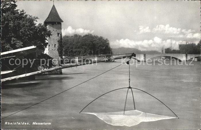 11757430 Rheinfelden AG Messerturm Rheinbruecke Fischernetz Rheinfelden