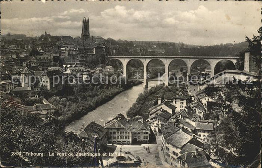 11757495 Fribourg FR Le Pont de Zaehringen et la Ville Fribourg