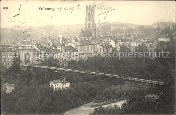 11757598 Fribourg FR Le Grand Pont La Cathédrale Fribourg