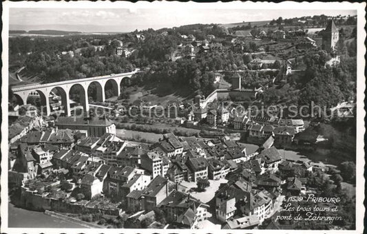 11757625 Fribourg FR Les trois Tours et Pont de Zaehringen Fribourg