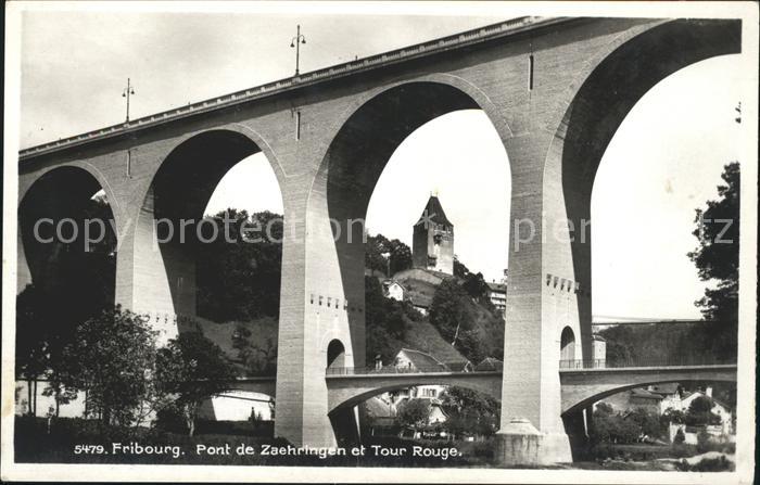 11757662 Fribourg FR Pont de Zaehringen et Tour Rouge Fribourg