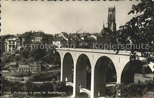 11757674 Fribourg FR Pont de Zaehringen et Cathédrale Fribourg