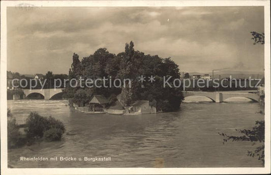 11777152 Rheinfelden AG avec pont et château fort de Rheinfelden