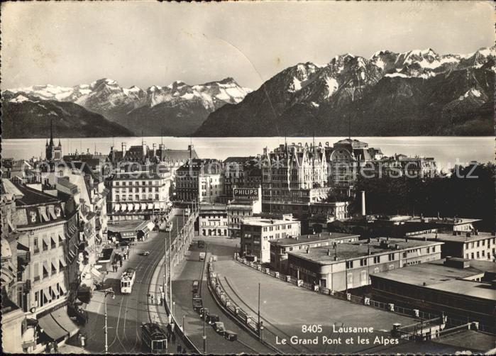 11853090 Lausanne VD Le Grand Pont et les Alpes Lausanne