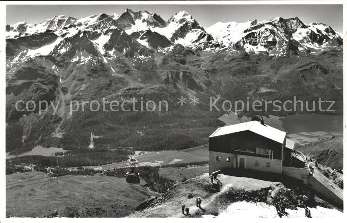 11853250 St Moritz GR Téléphérique Corviglia Piz Noir avec groupe Bernina St Mori