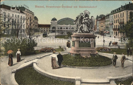 11846741 Bâle BS Strasbourg Monument avec la Gare Fédérale de Bâle BS