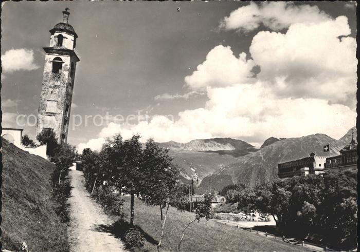 11847204 St Moritz GR Engadiner Kulm Hôtels et parcs avec la tour penchée de St. Mori