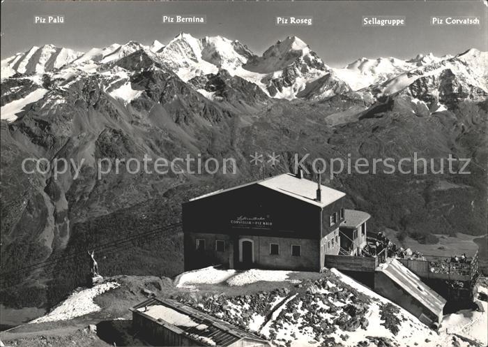 11837066 St Moritz GR Blick vd Terminus téléphérique Corviglia Piz Nair Pal