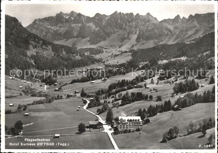 11837140 Rietbad Fliegeraufnahme Hotel Kurhaus Blick Saentis Rietbad