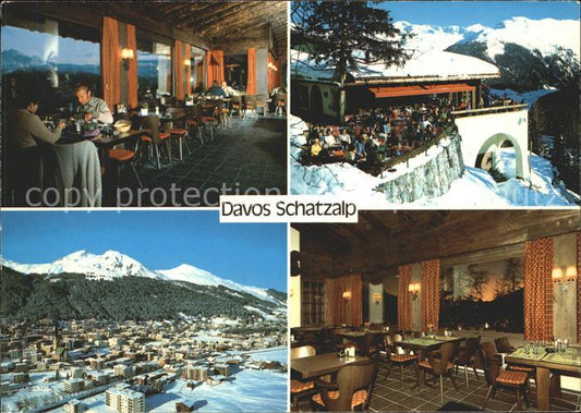 11862475 Davos GR Totalansicht Restaurant Schatzalp Sonnenterrasse Gastraum Davo