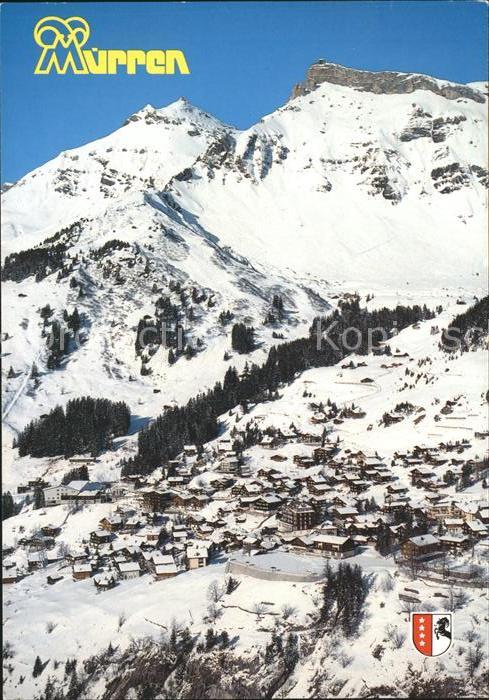 11862594 Muerren BE mit Schilthorn und Birg Fliegeraufnahme Muerren