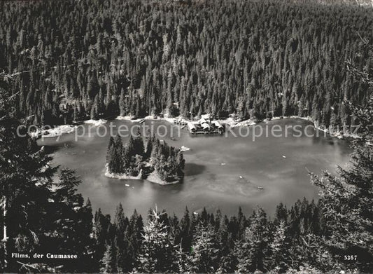 11850963 Flims Waldhaus Fliegeraufnahme Caumasee Flims Waldhaus