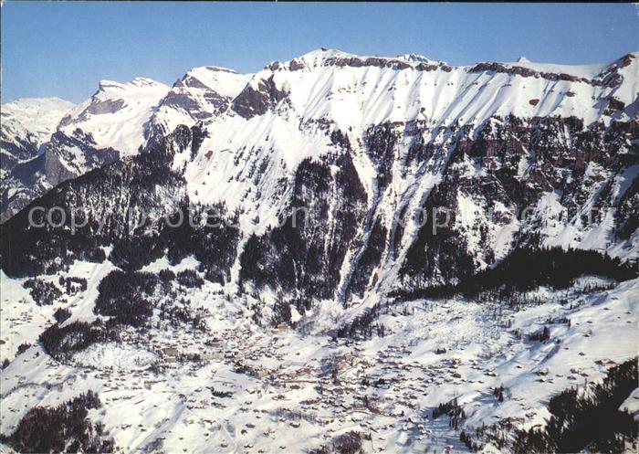 11851099 Wengen BE Fliegeraufnahme mit Maennlichenkette Wengen