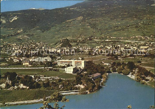 11851382 Sierre VS Fliegeraufnahme et le Lac de Geronde Sierre