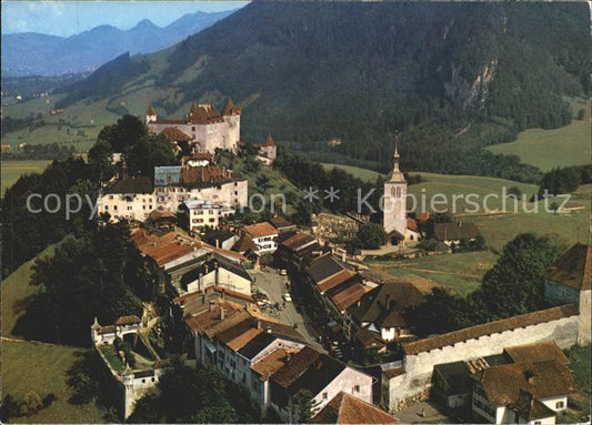 11851424 Gruyères FR Photographie aérienne du centre ancien de Gruyères