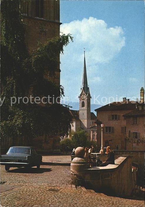 11856207 Zuerich Vue depuis la Zwingliplatz jusqu'au Fraumuenster Zuerich