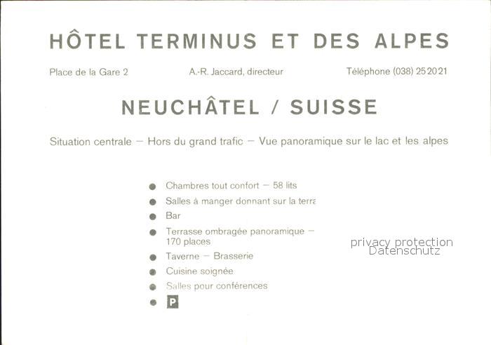 11856308 Neuchâtel NE Hôtel Terminus et des Alpes Neuchâtel