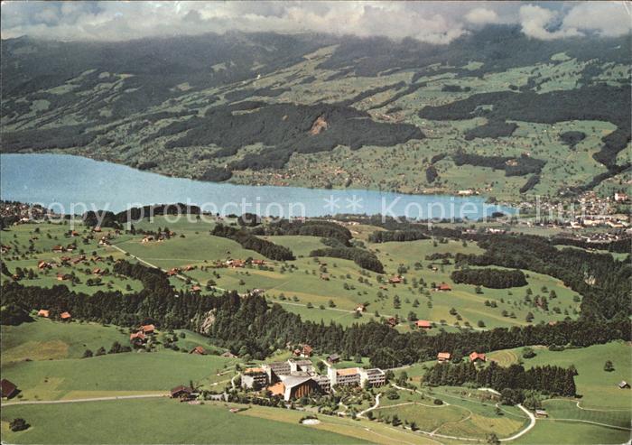 11852303 St Niklausen OW Fliegeraufnahme mit Samersee Bethanien St. Niklausen OW