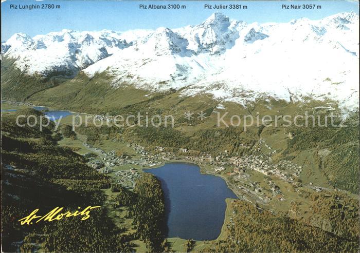 11866724 St Moritz GR Photo aérienne avec lac Piz-Albana Piz-Julier St. Moritz