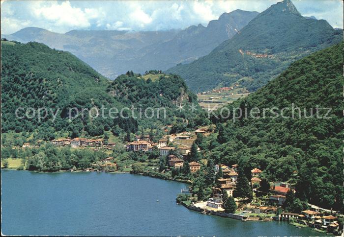 11867055 Figino Fliegeraufnahme Lago di Lugano Figino