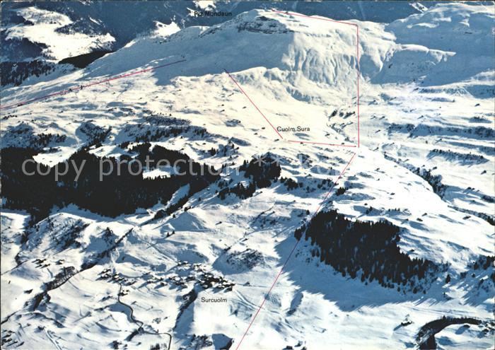 11870536 Piz Mundaun Fliegeraufnahme Skigebiet Piz Mundaun