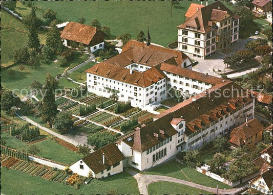 11870718 Stans Nidwalden Kloster und Institut St Klara Fliegeraufnahme Stans