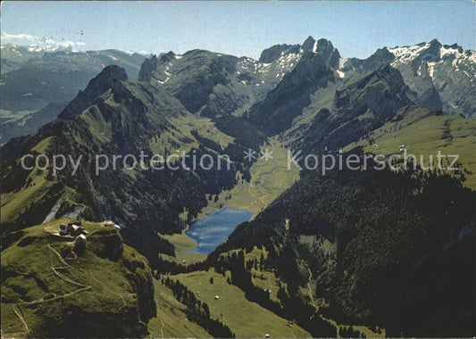 11870738 Hoher Kasten Fliegeraufnahme mit Stauberen Kreuzberge Rotsteinpass Saen